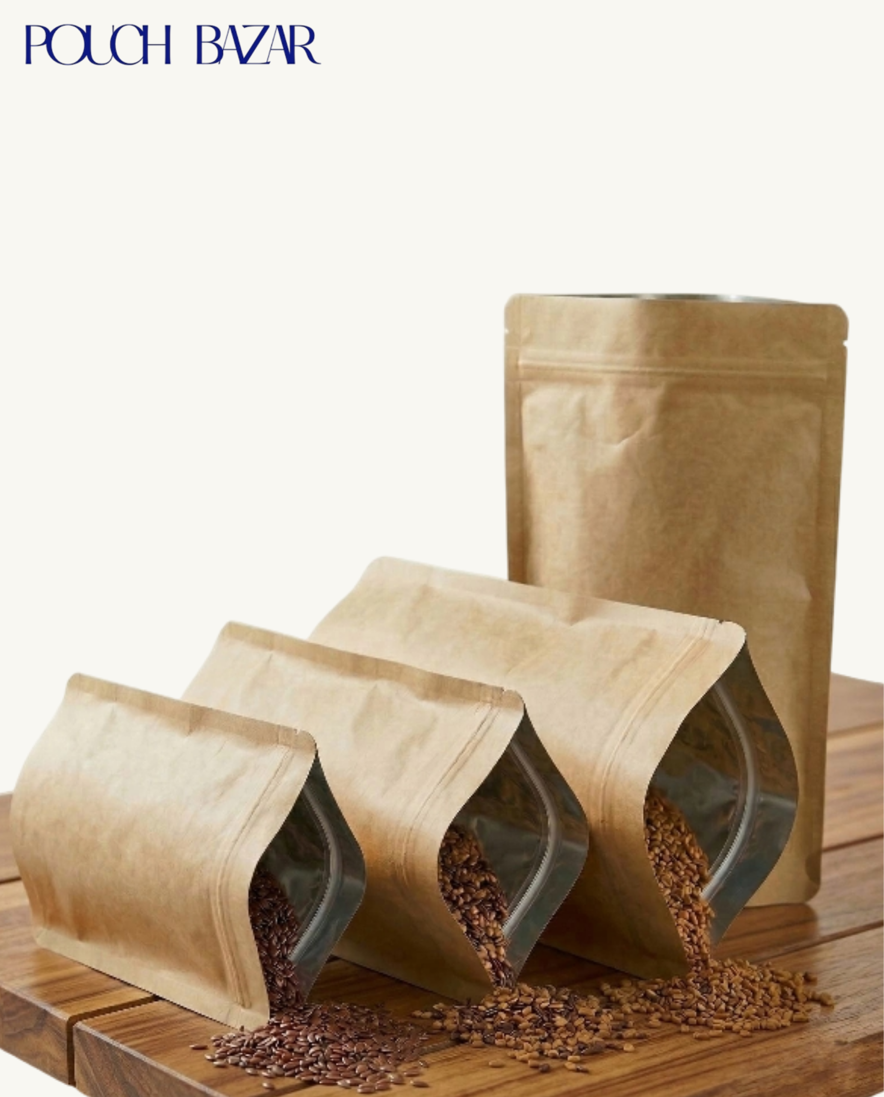 Kraft Paper Metallized Zipper Pouches