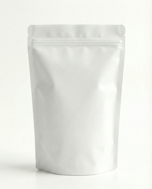 Matte White Stand Up Pouch With Zipper