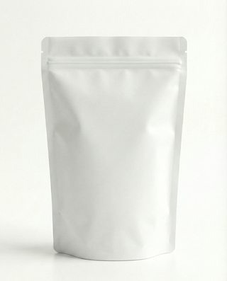 Matte White Stand Up Pouch With Zipper