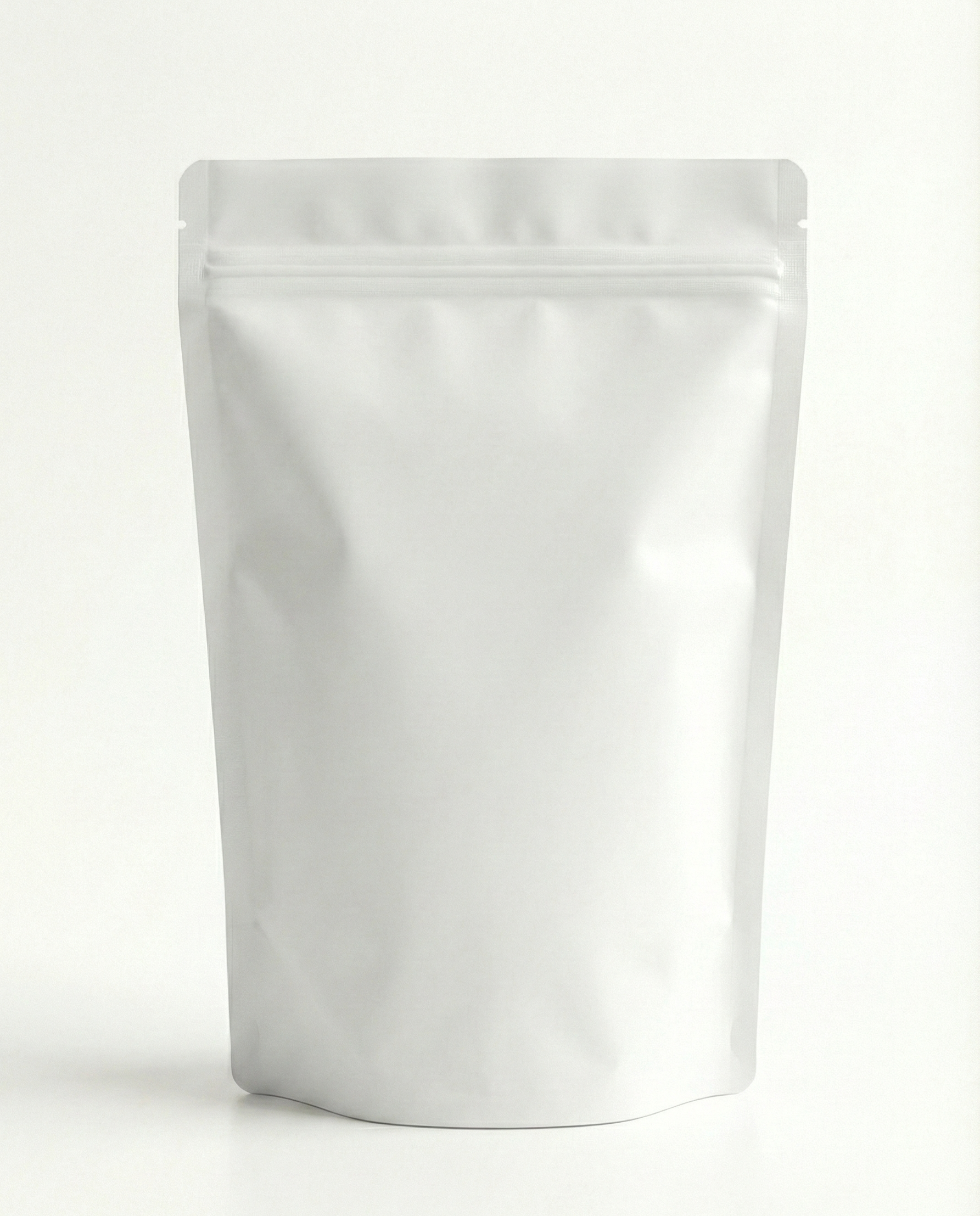 Matte White Stand Up Pouch With Zipper