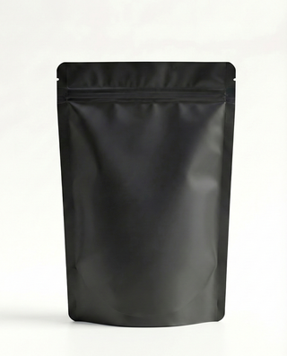 Matte Black Stand Up Pouch With Zipper