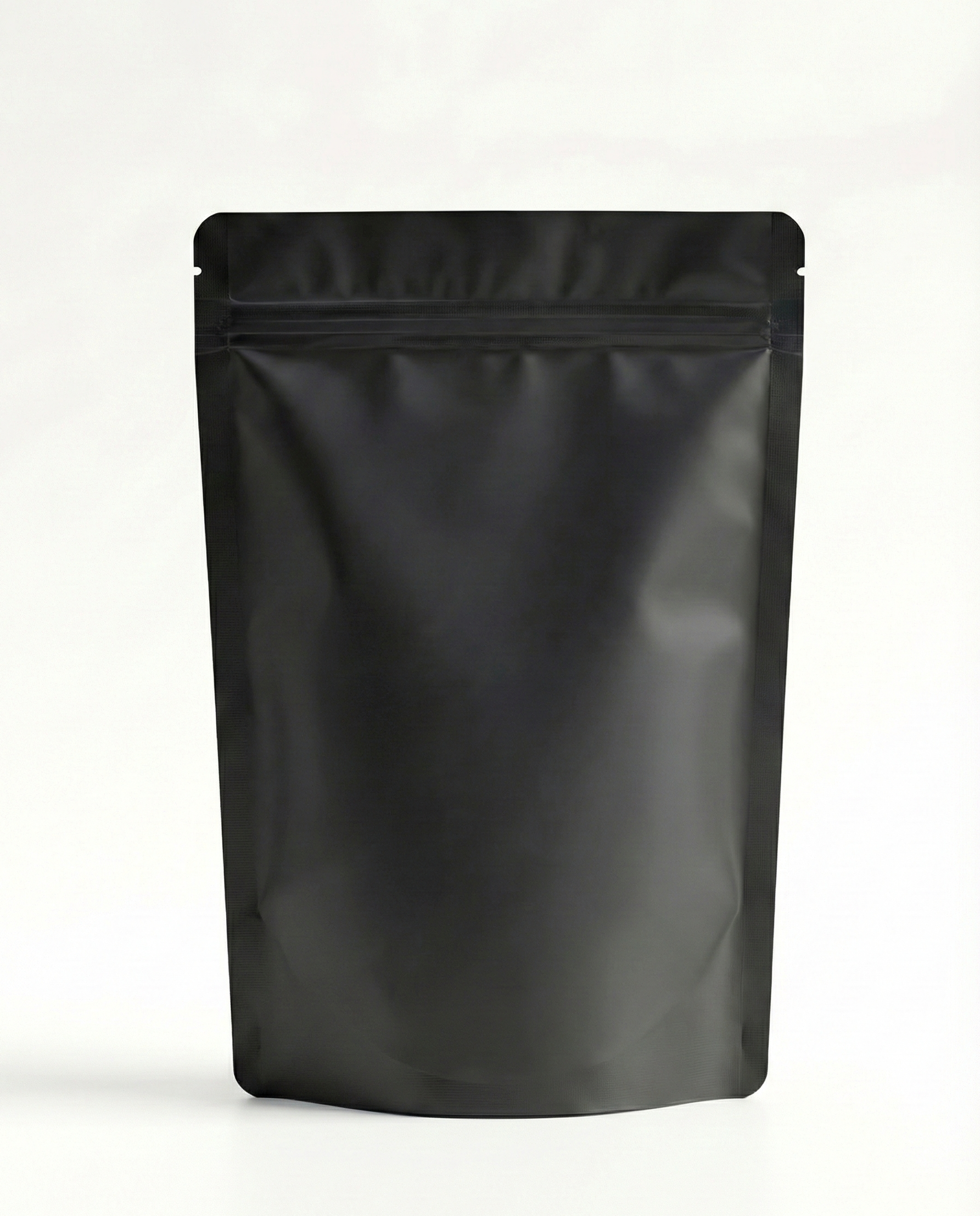 Matte Black Stand Up Pouch With Zipper